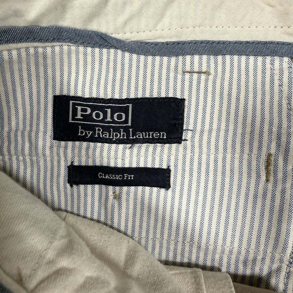 NWOT Polo Ralph Lauren Classic Fit Chino Pants Khaki Tan Mens 48x34 Cotton - Picture 7 of 12